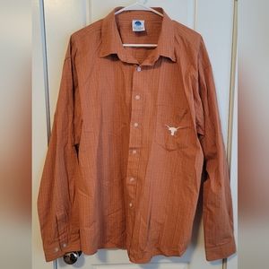 NCAA Texas Longhorn Button Down Shirt Long Sleeve Burnt Orange Men’s XL